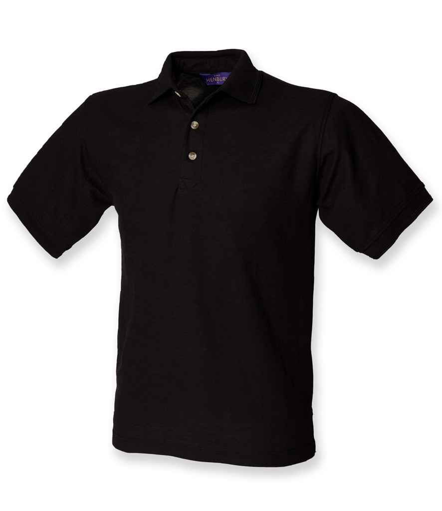 [H410 BLK S] Henbury Ultimate Poly/Cotton Piqué Polo Shirt (S, Black)