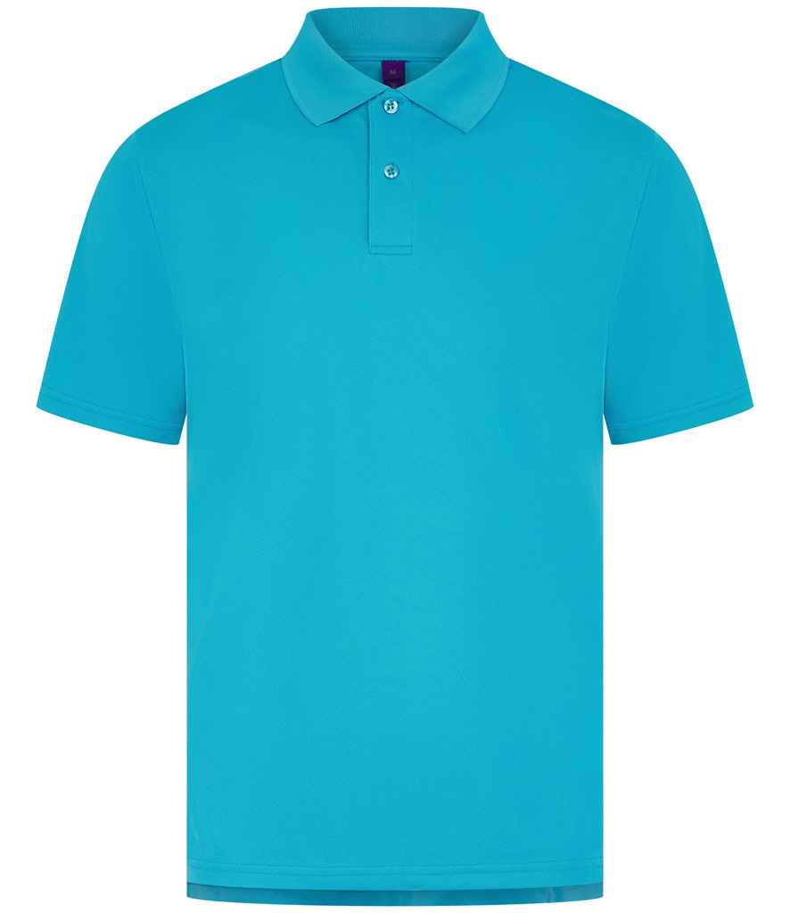 Henbury Coolplus® Wicking Piqué Polo Shirt (Turquoise Blue, XXS)