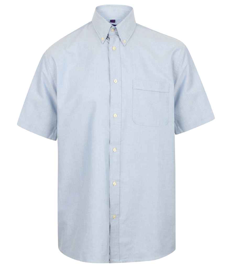 [H515 BLU S] Henbury Short Sleeve Classic Oxford Shirt (S, Blue)