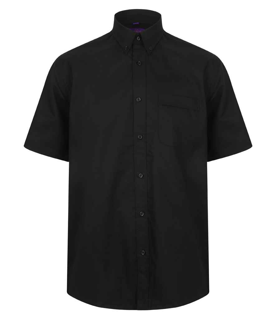 [H595 BLK S] Henbury Short Sleeve Wicking Shirt (S, Black)