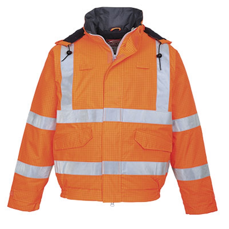 Portwest Bizflame Rain Hi-Vis Antistatic FR Bomber Jacket (Yellow, S)
