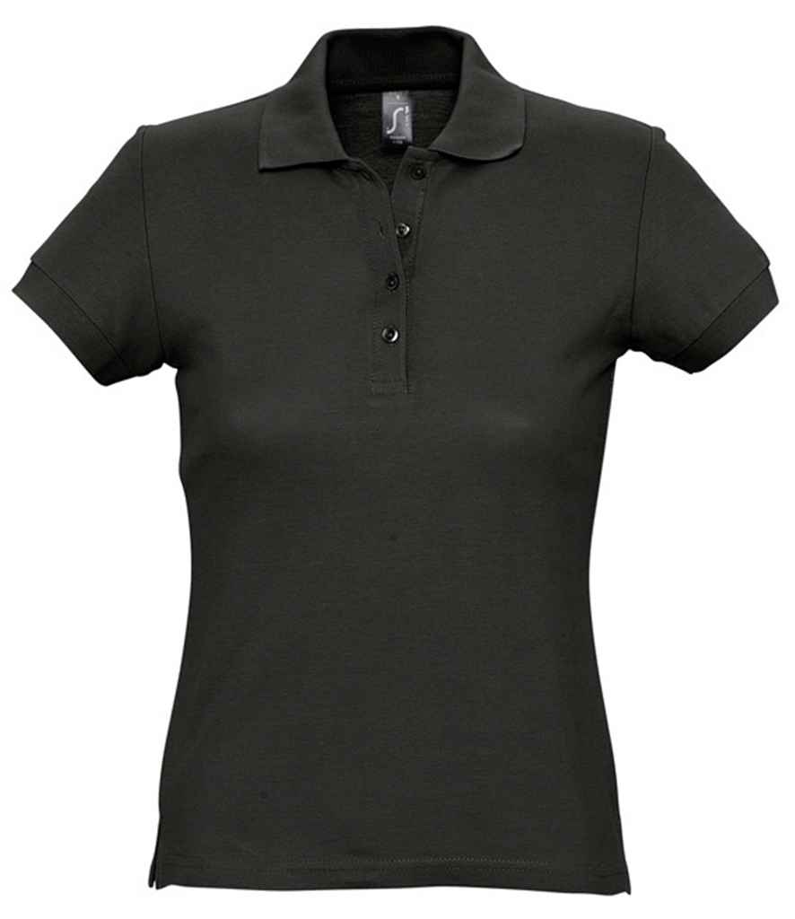 [11338 BLK S] SOL'S Ladies Passion Cotton Piqué Polo Shirt (S, Black)