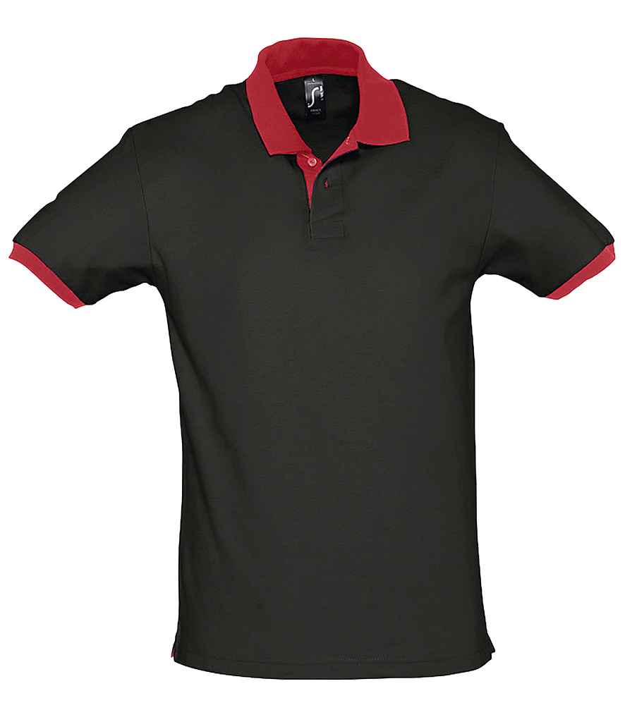SOL'S Prince Contrast Cotton Piqué Polo Shirt (XS, Sky Blue/French Navy)
