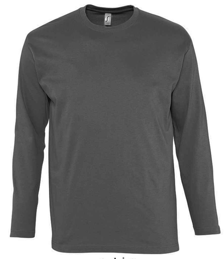 [11420 DGY S] SOL'S Monarch Long Sleeve T-Shirt (S, Dark Grey)