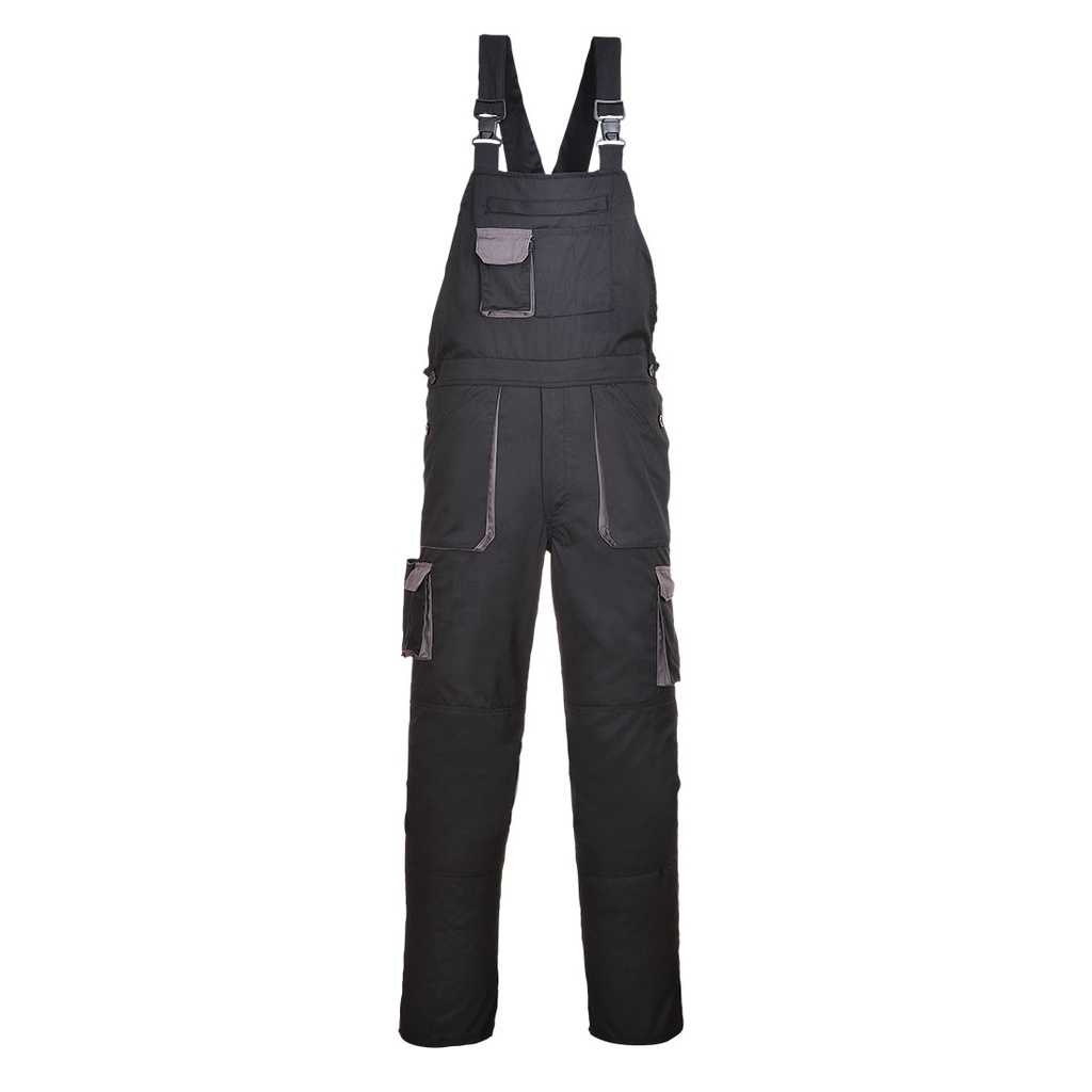 [TX12BKRXS] Portwest Texo Contrast Bib and Brace (Black, XS, Regular)