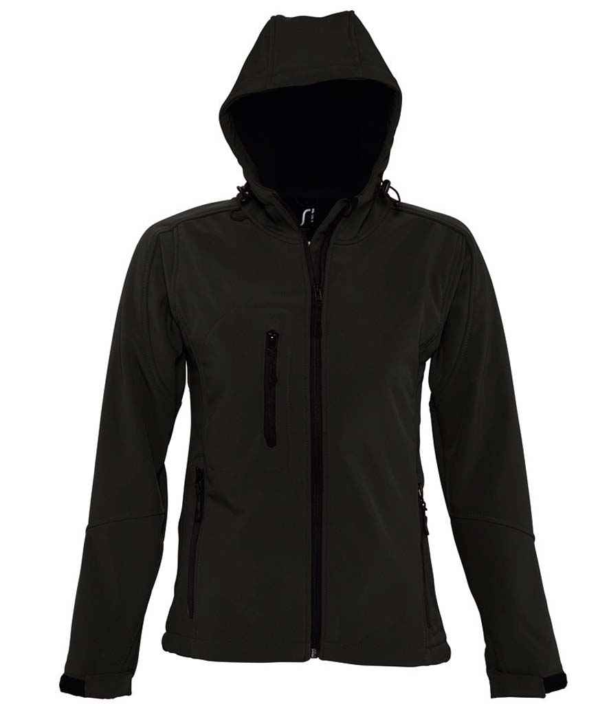 [46802 BLK S] SOL'S Ladies Replay Hooded Soft Shell Jacket (S, Black)