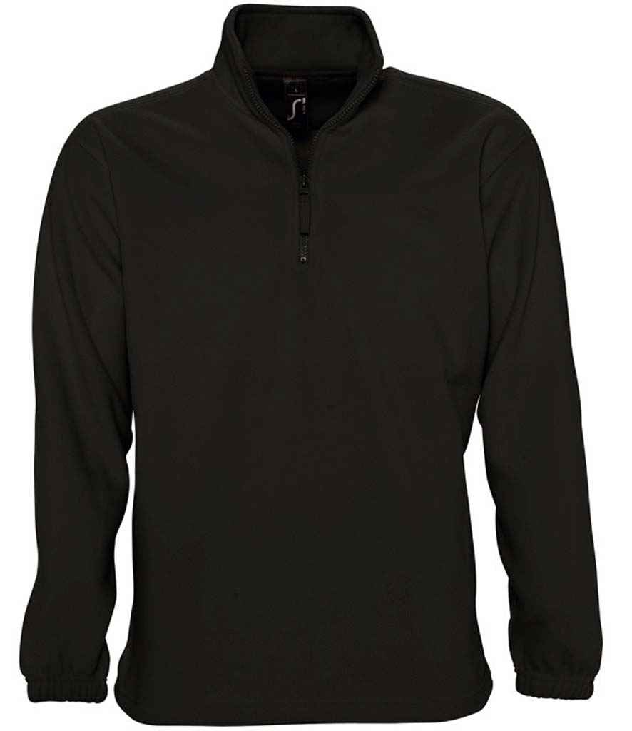 [56000 BLK S] SOL'S Ness Zip Neck Fleece (S, Black)