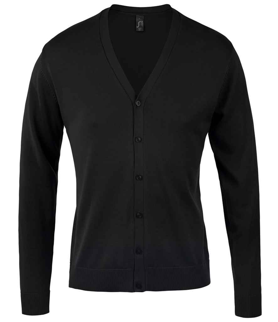 [90011 BLK S] SOL'S Golden Cotton Acrylic V Neck Cardigan (S, Black)