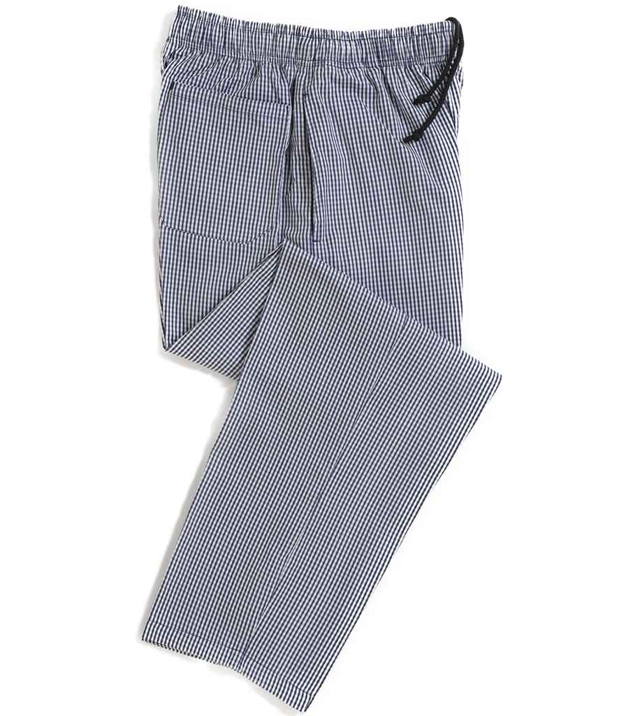 Dennys Unisex Elasticated Chef's Trousers (XXS, Blue/White)