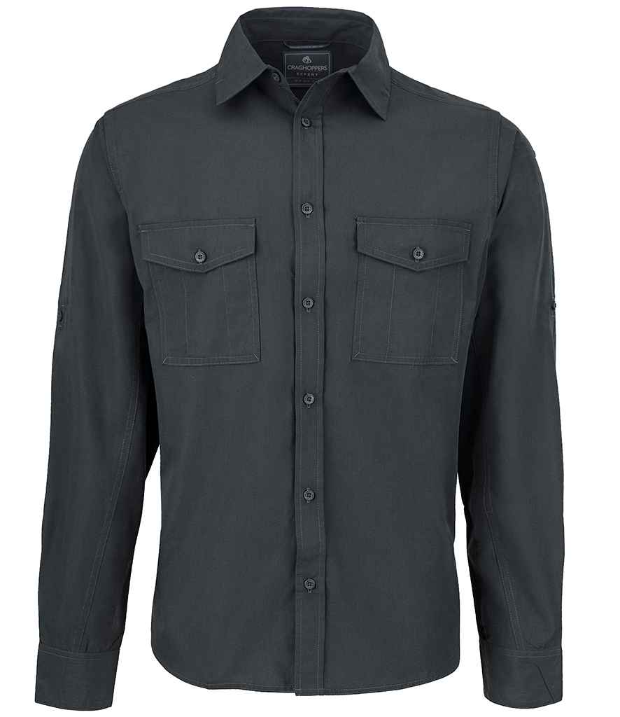 [CR540 CAG S] Craghoppers Expert Kiwi Long Sleeve Shirt (S, Carbon Grey)