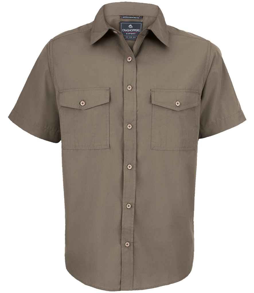 [CR542 PEB S] Craghoppers Expert Kiwi Short Sleeve Shirt (S, Pebble)