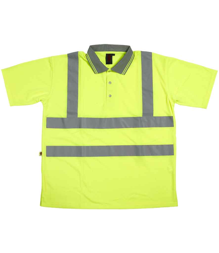 [WR002 FLY M] Warrior Hi-Vis Polo Shirt (M, Fluorescent Yellow)