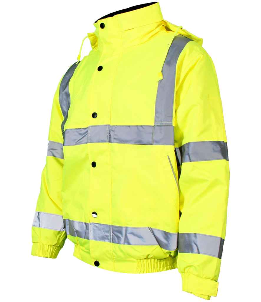 [WR006 FLY S] Warrior Hi-Vis Fleece Lined Bomber Jacket (S)