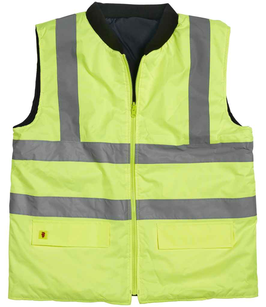 [WR007 FLY S] Warrior Hi-Vis Reversible Bodywarmer (S)