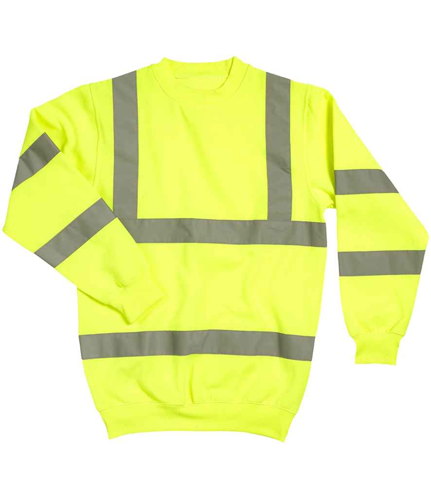 [WR011 FLY S] Warrior Hi-Vis Sweatshirt (S, Fluorescent Yellow)