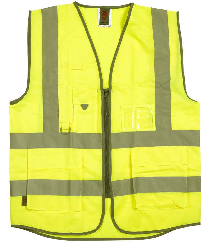 [WR035 YEL S] Warrior Hi-Vis Executive Waistcoat (S, Yellow)