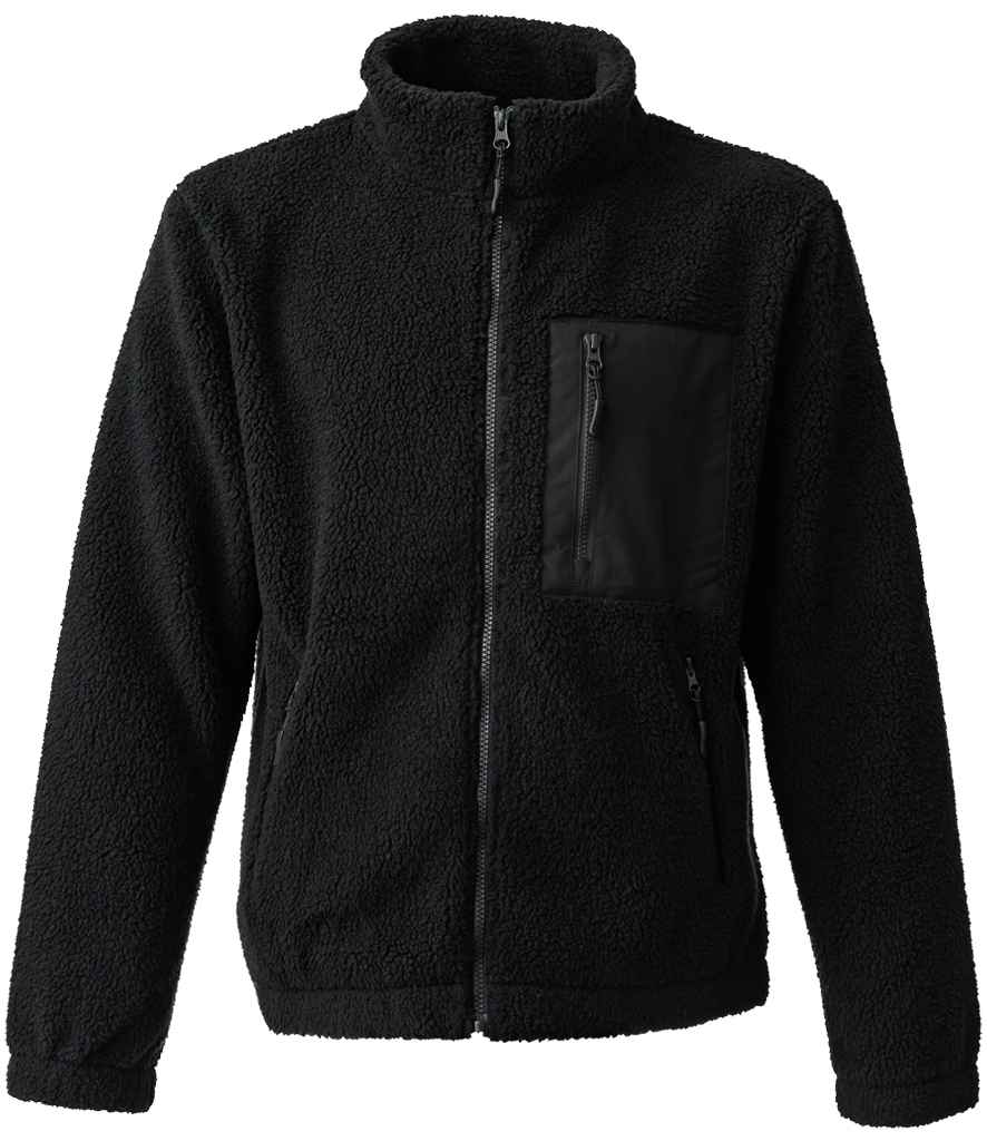 [RV300 BLK XS] Ravine Unisex Full Zip Borg Fleece Jacket (XS, Black)