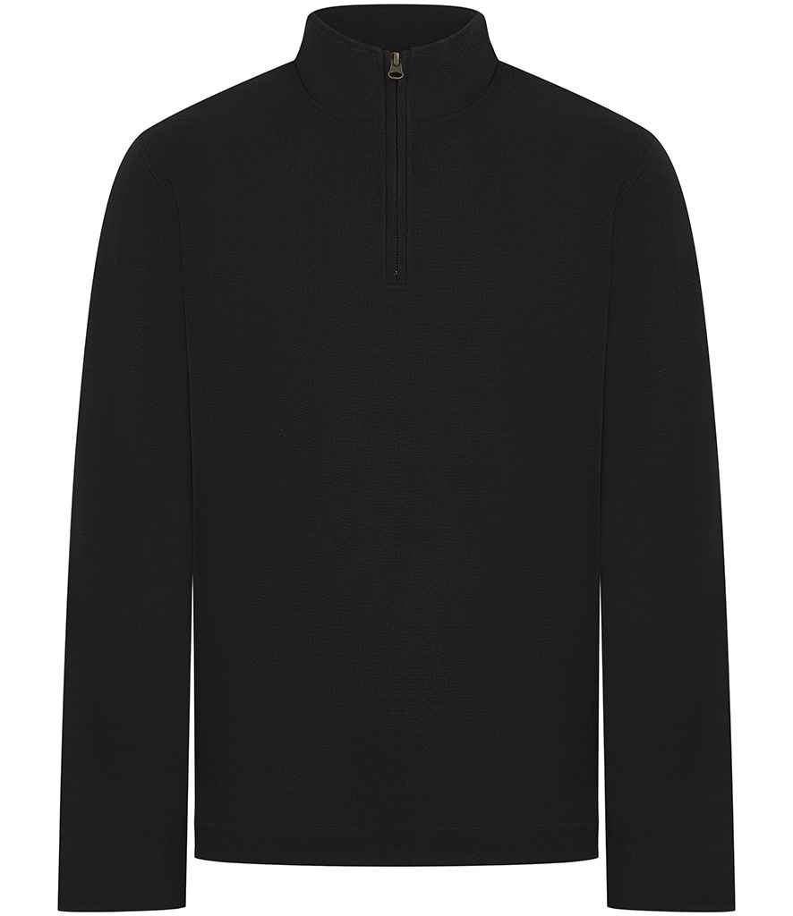 [FR045 BLK XS] Front Row Premium Piqué 1/4 Zip Top (XS, Black)