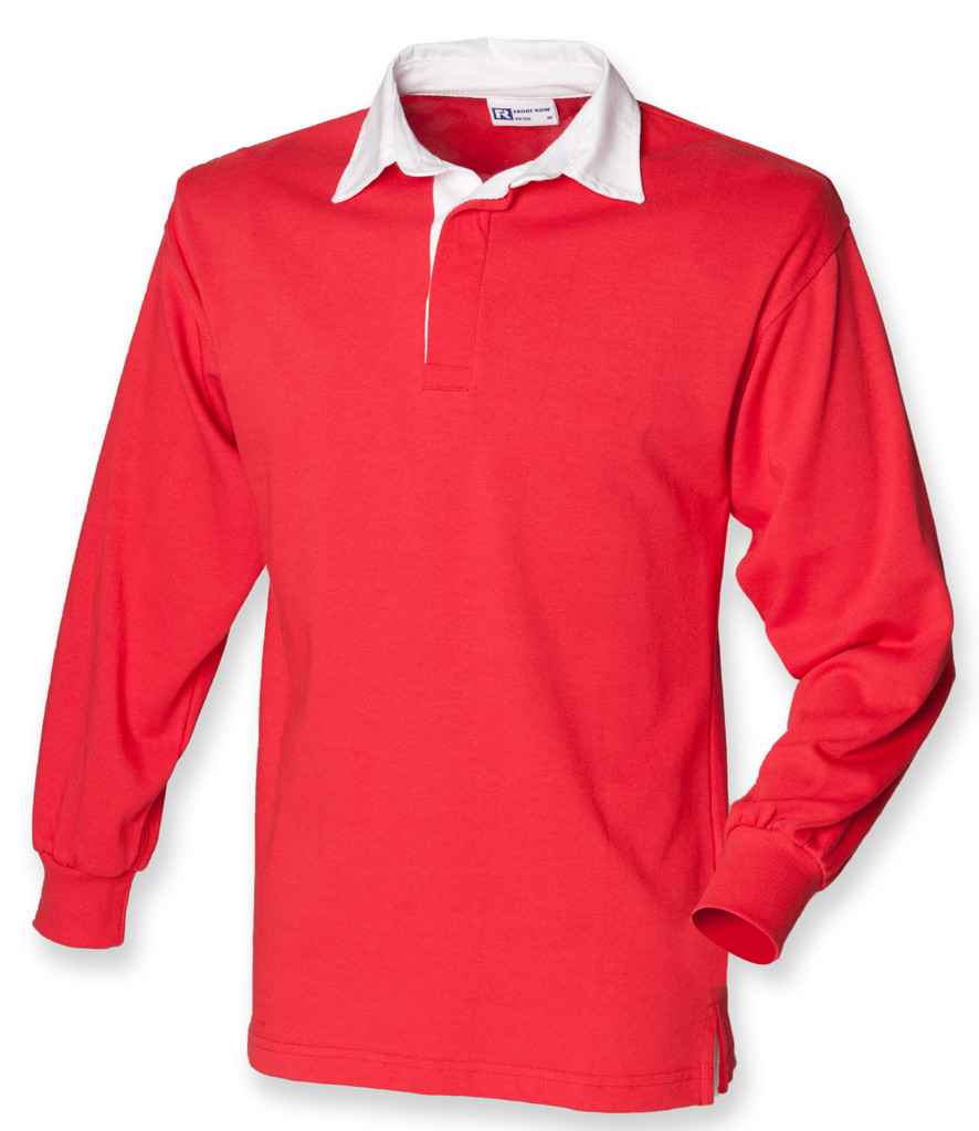 [FR100 RD/WH XS] Front Row Classic Rugby Shirt (XS, Red/White)