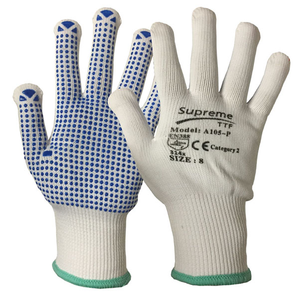 PVC Polka Dot Picker Packer Gloves
