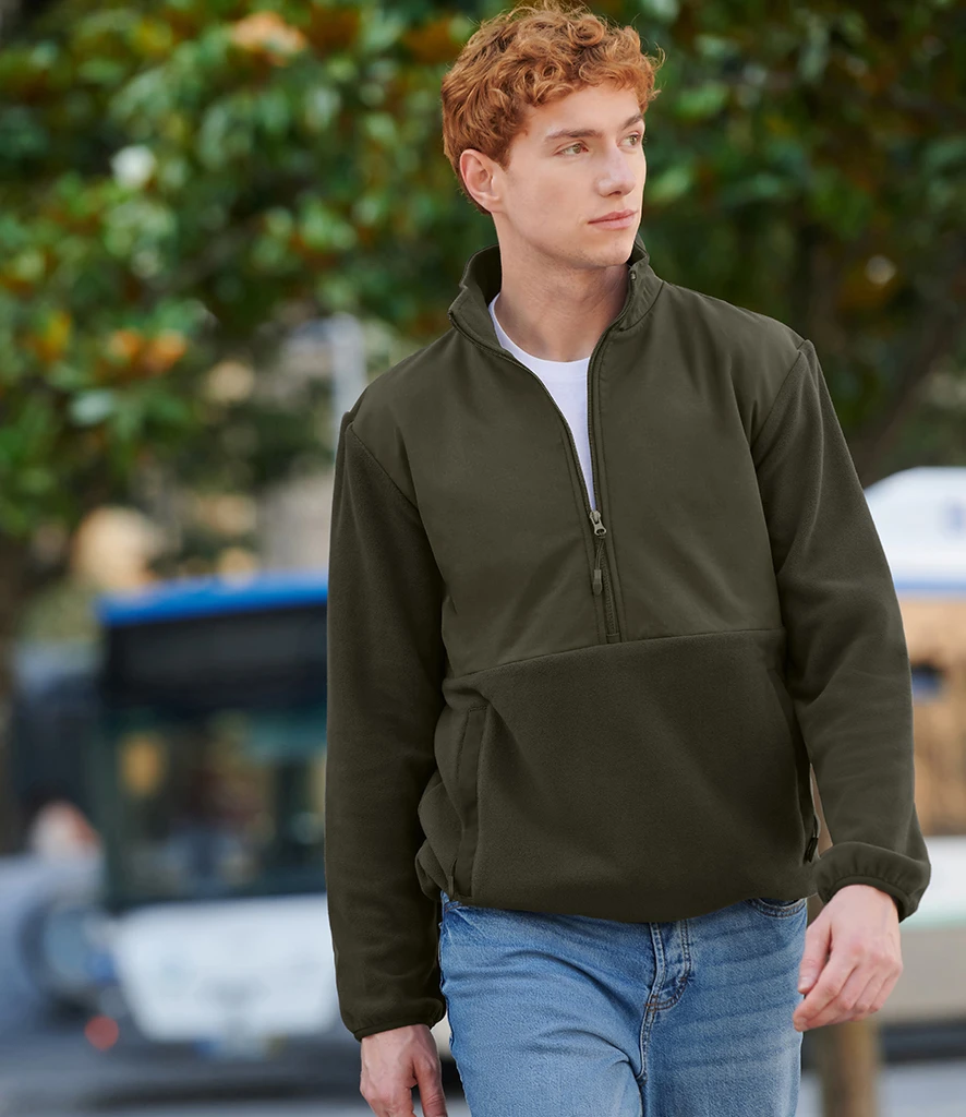 [FR856 DLV XS] Front Row 1/2 Zip Micro Fleece (XS, Dark Olive)