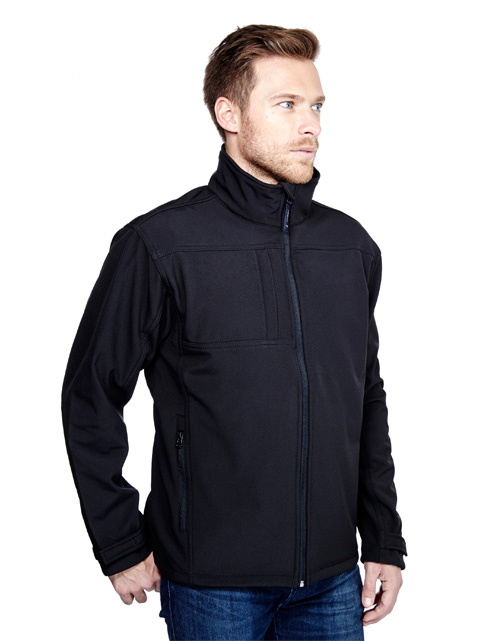 UC611 Premium Full Zip Soft Shell Jacket (Black, M)