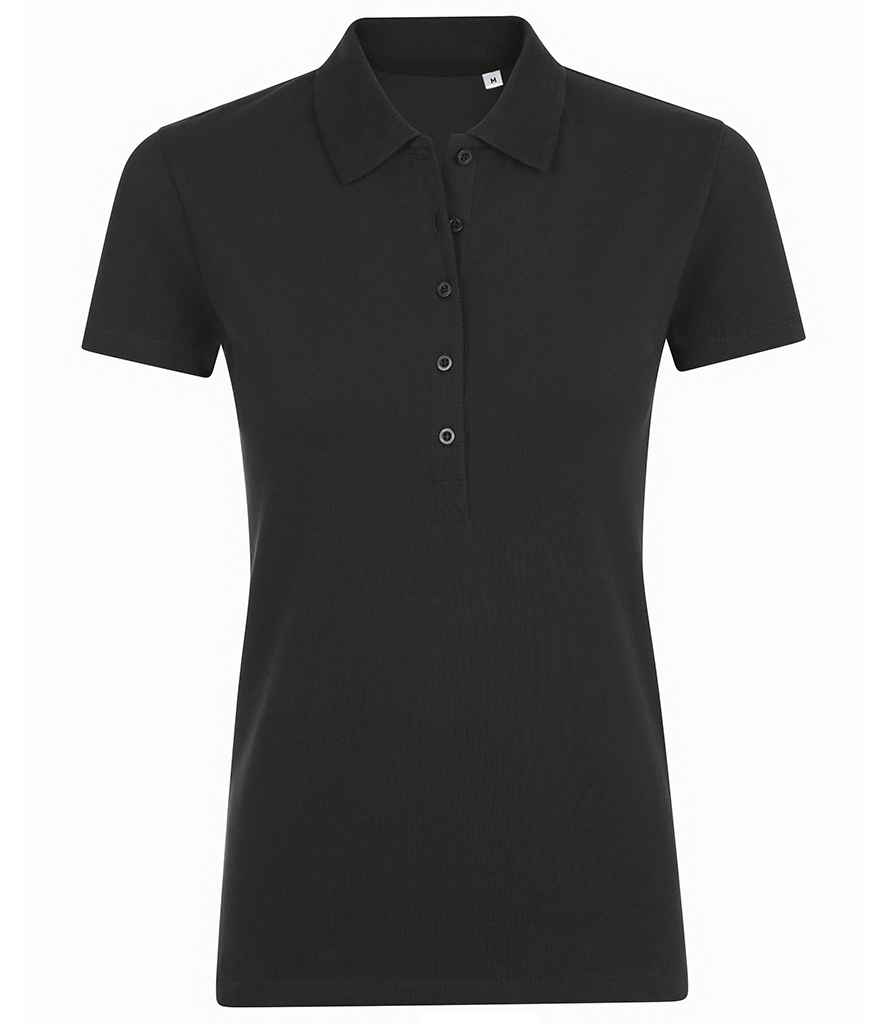[01709 BLK S] SOL'S Ladies Phoenix Piqué Polo Shirt (S, Black)