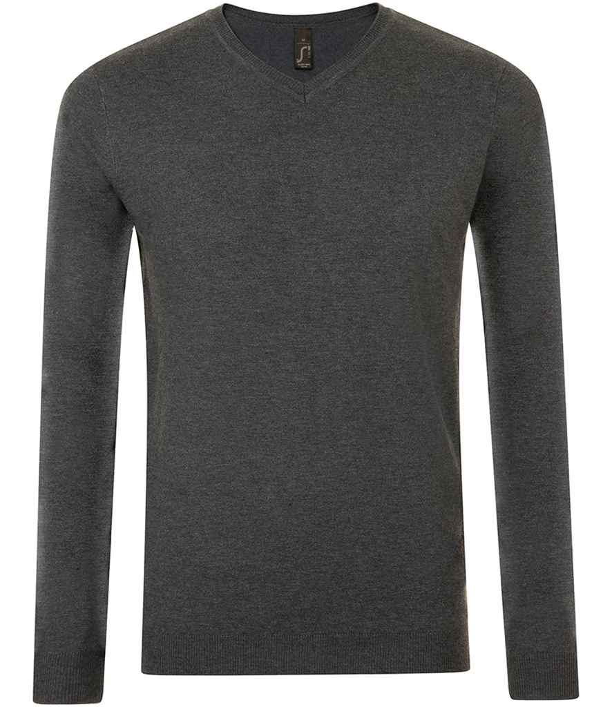 [01710 CHM S] SOL'S Glory V Neck Sweater (S, Charcoal Marl)
