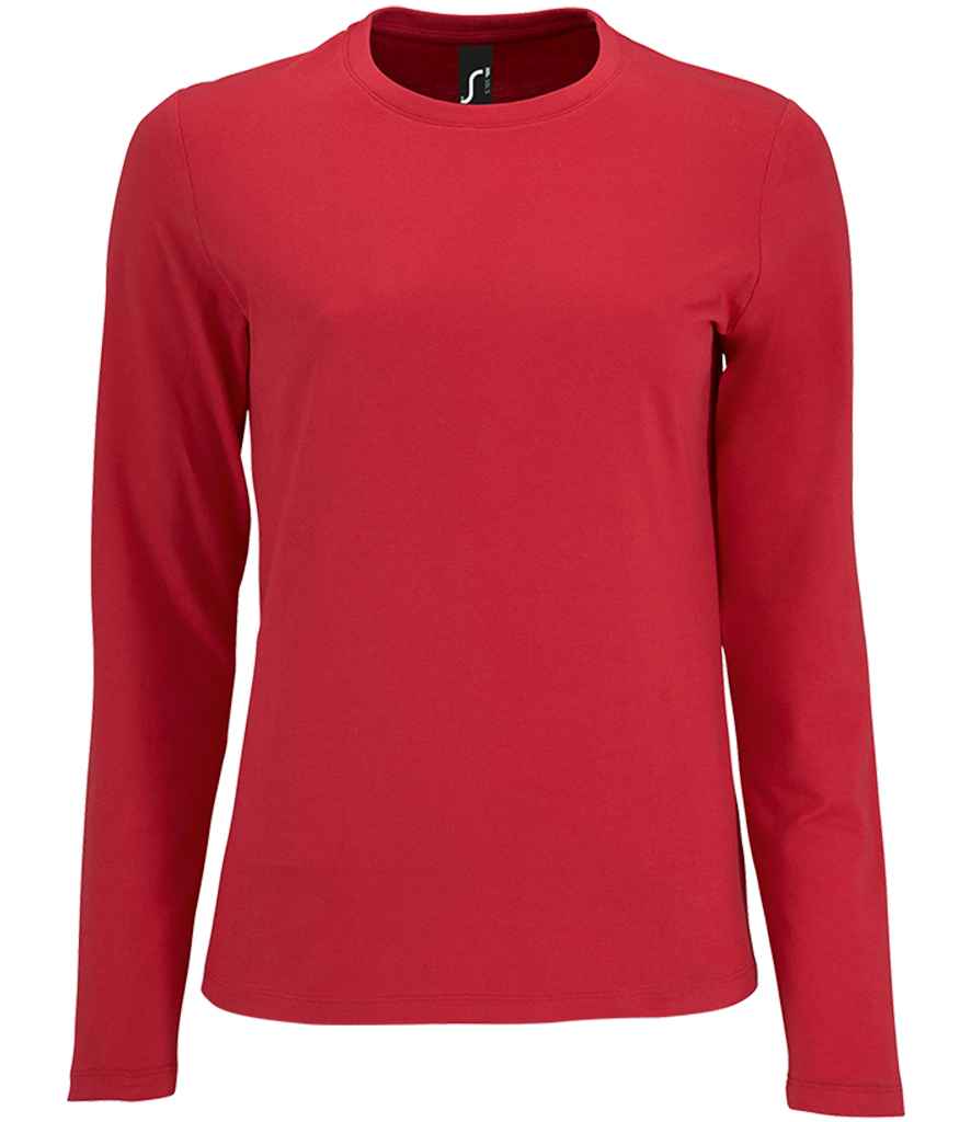 [02075 RED S] SOL'S Ladies Imperial Long Sleeve T-Shirt (S, Red)