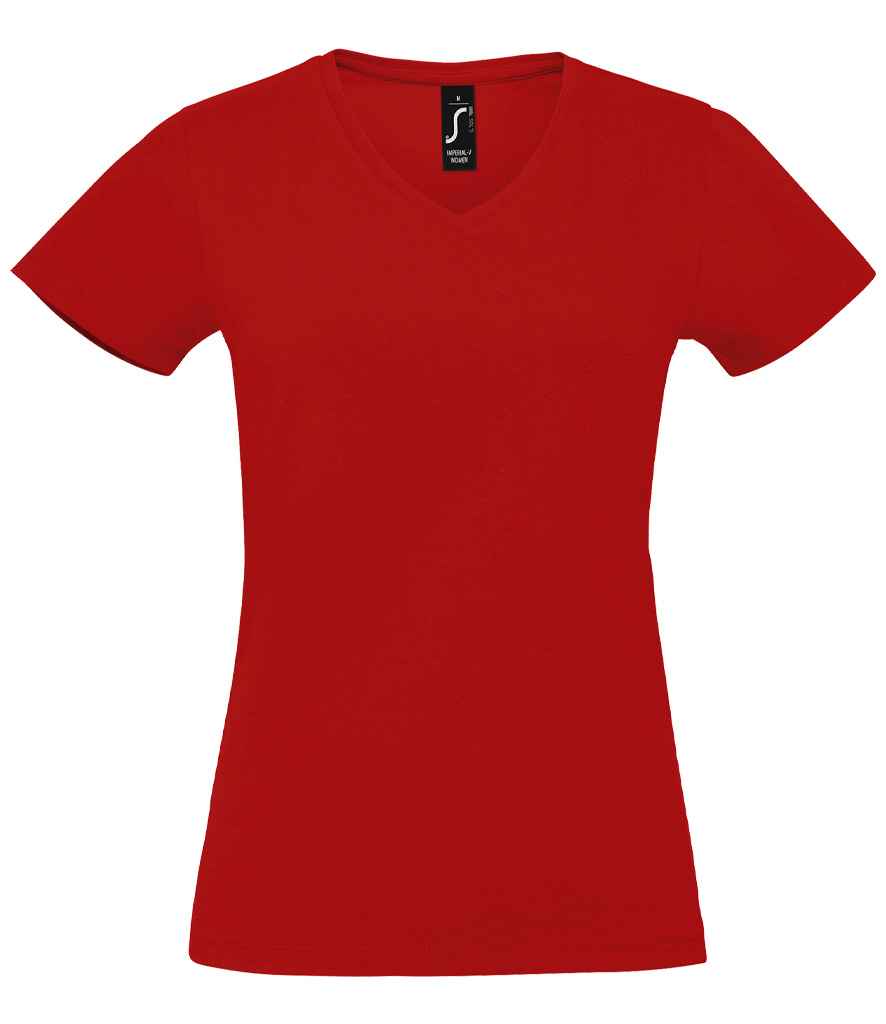 [02941 RED S] SOL'S Ladies Imperial V Neck T-Shirt (S, Red)