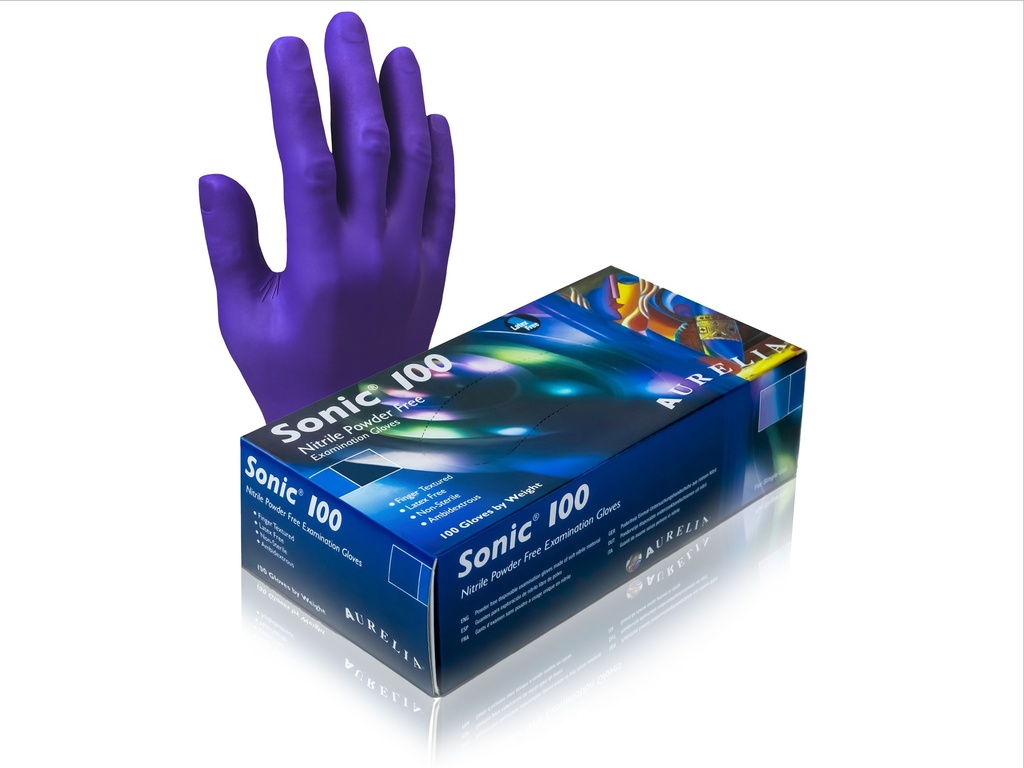 [W-GDNPFS] Blue Nitrile Powder Free Disposable Gloves (100 pack) (Small)
