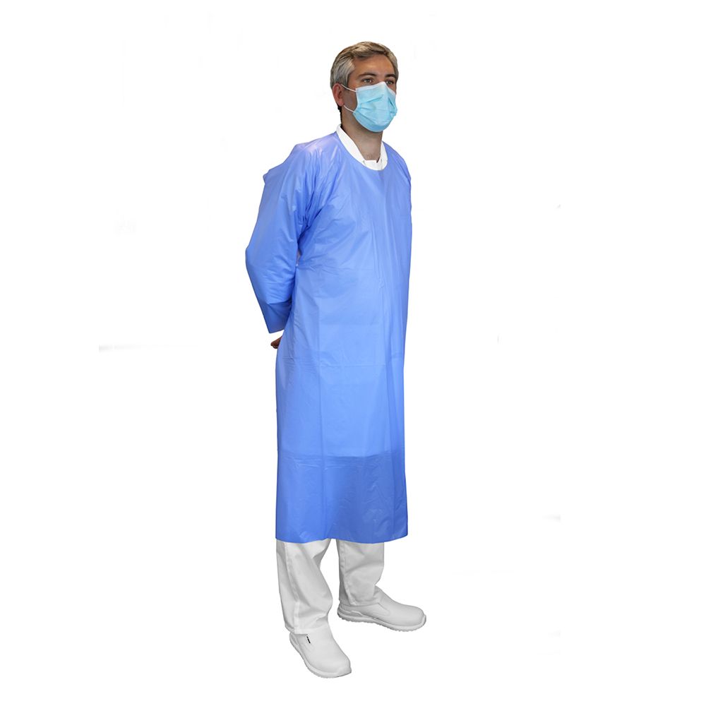 [W-PVCGB100] PVC Gown With Thumb Loop (100 pack)