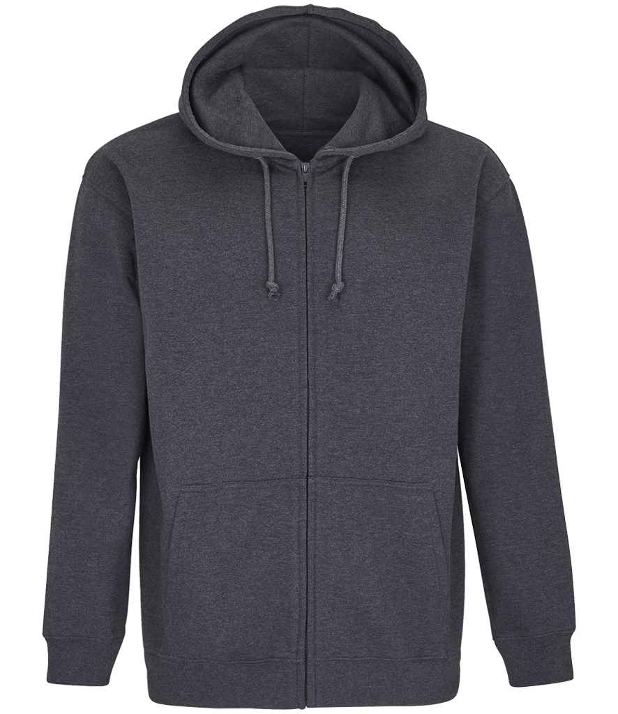 [03812 CHM XS] SOL'S Unisex Carter Full Zip Hoodie (XS, Charcoal Marl)