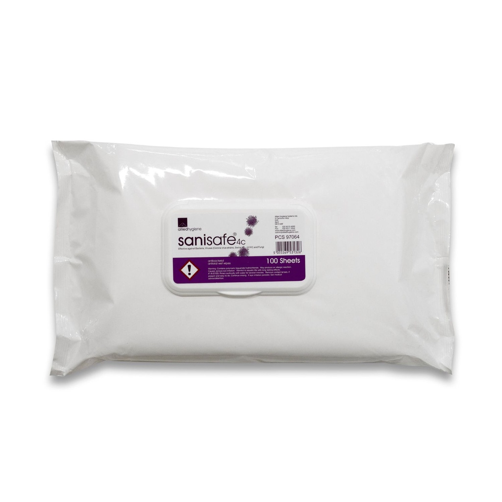Sanisafe 4C Corona Anti-bacterial Wet Wipes (100 pack)