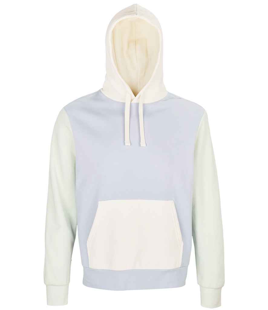 [03818 CYB XS] SOL'S Unisex Collins Organic Contrast Hoodie (XS, Creamy Blue)