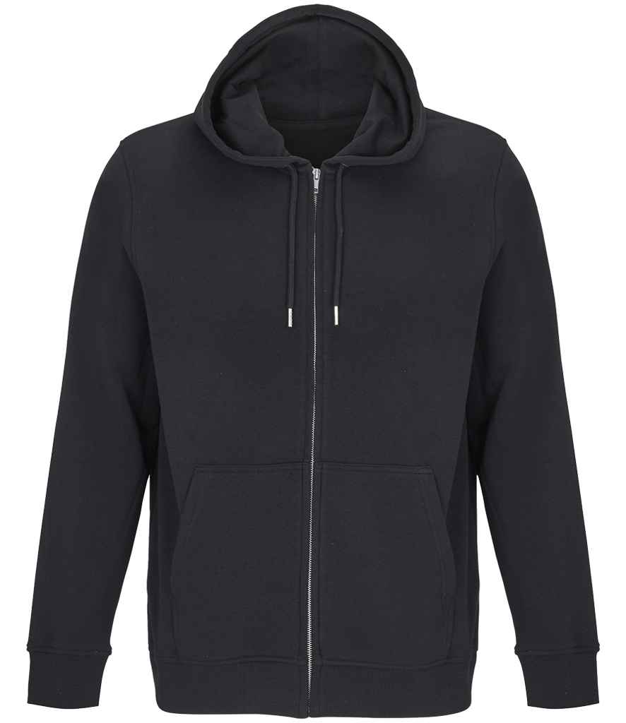 [04237 BLK XS] SOL'S Unisex Calipso Eco-Friendly Full Zip Hoodie (XS, Black)