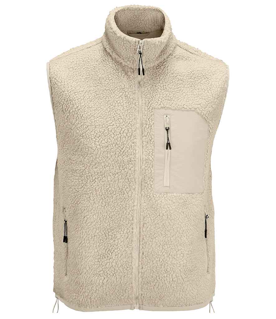 [04041 SH/BE XS] SOL'S Unisex Fury Sherpa Bodywarmer (XS, Shear Beige/Beige)