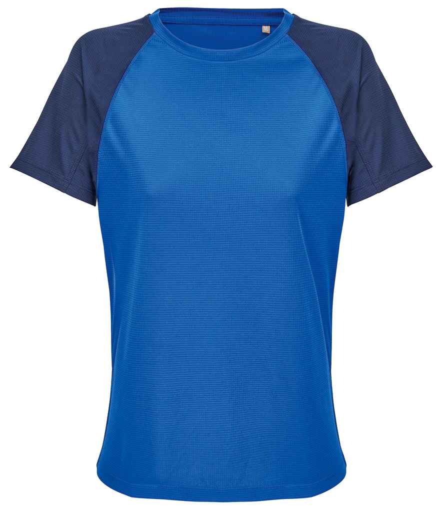 [04788 FN/RY XS] SOL'S Ladies Vortex Ripstop Performance T-Shirt (XS, French Navy/Royal Blue)