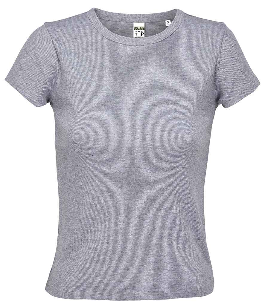 [04814 LML XS] SOL'S Ladies Sara T-Shirt (XS, Light Grey Marl)