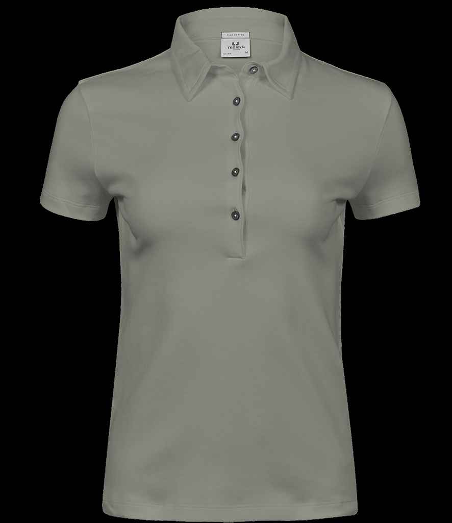[T1441 SAG S] Tee Jays Ladies Pima Cotton Interlock Polo Shirt (S, Sage)