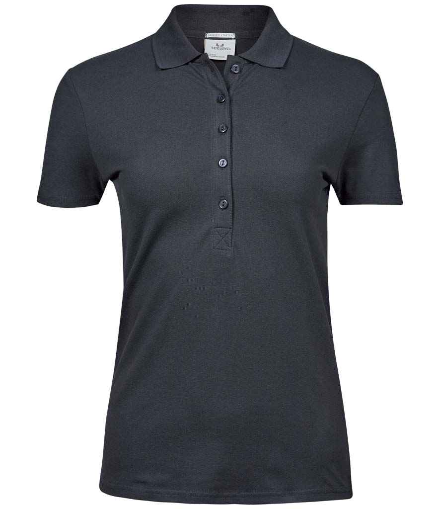 [T145 DGY S] Tee Jays Ladies Luxury Stretch Polo Shirt (S, Dark Grey)