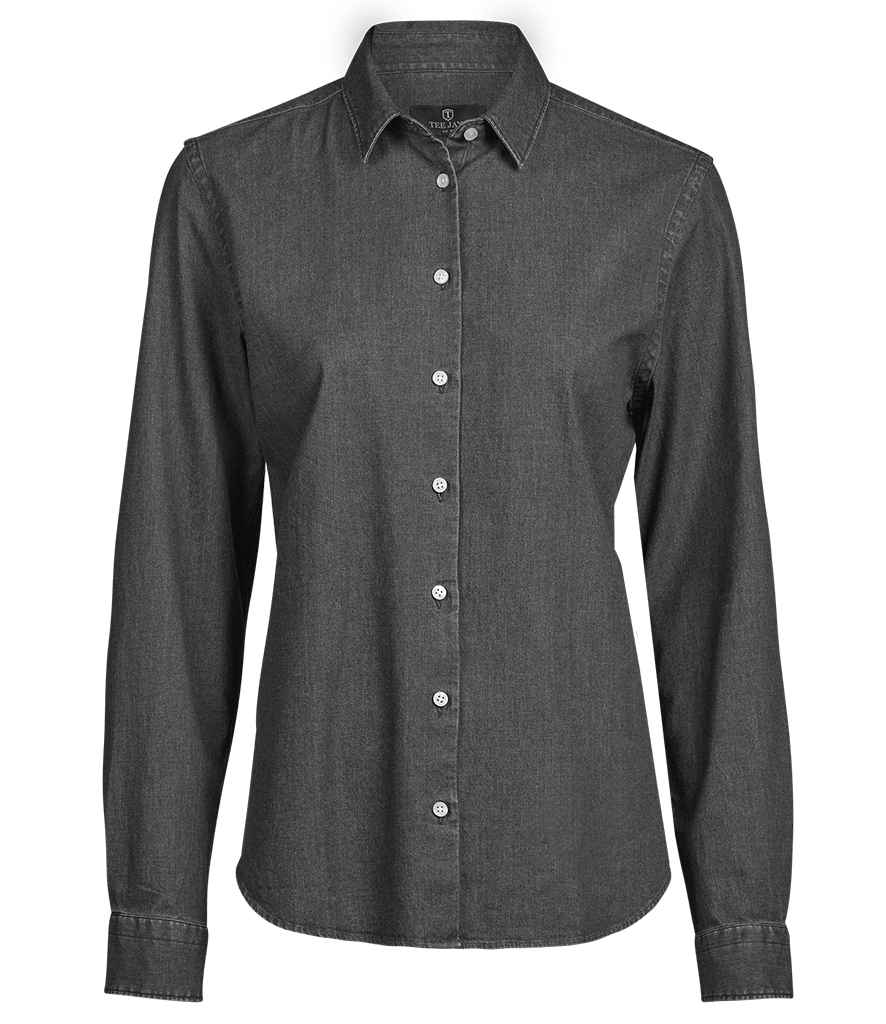 [T4005 BDM S] Tee Jays Ladies Denim Shirt (S, Black Denim)