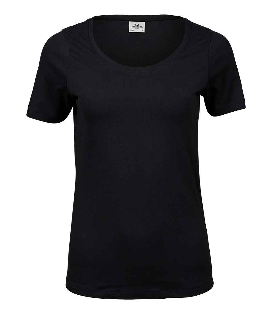 [T450 BLK S] Tee Jays Ladies Stretch T-Shirt (S, Black)