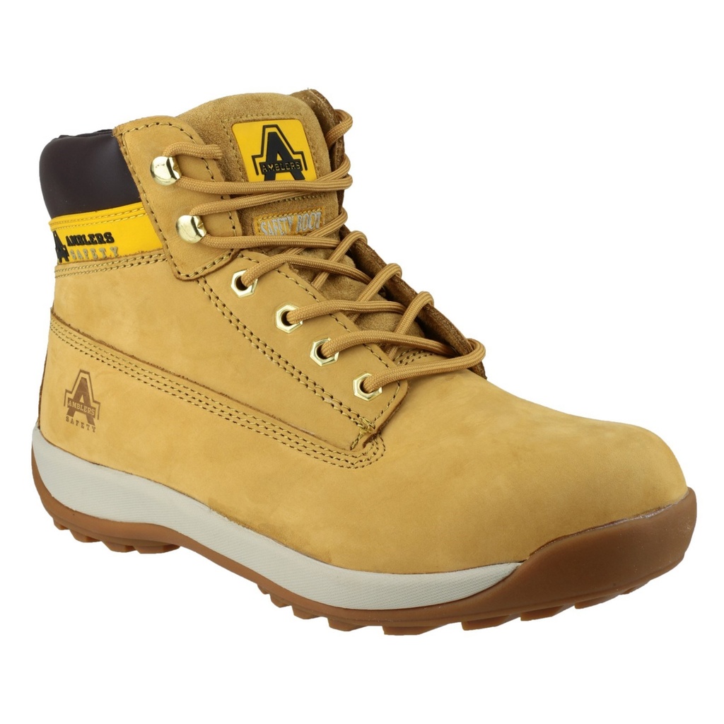 Honey Nubuck Lace Safety Boots, Padded Top - Unisex (3)