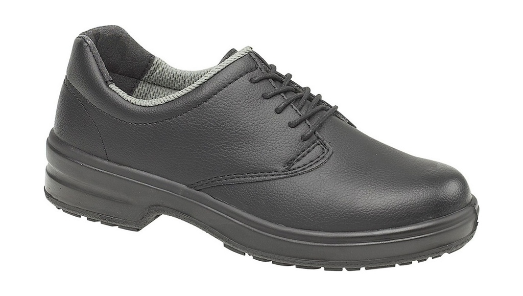 Ladies Safety Shoes Black Lace, Microsoft Upper
