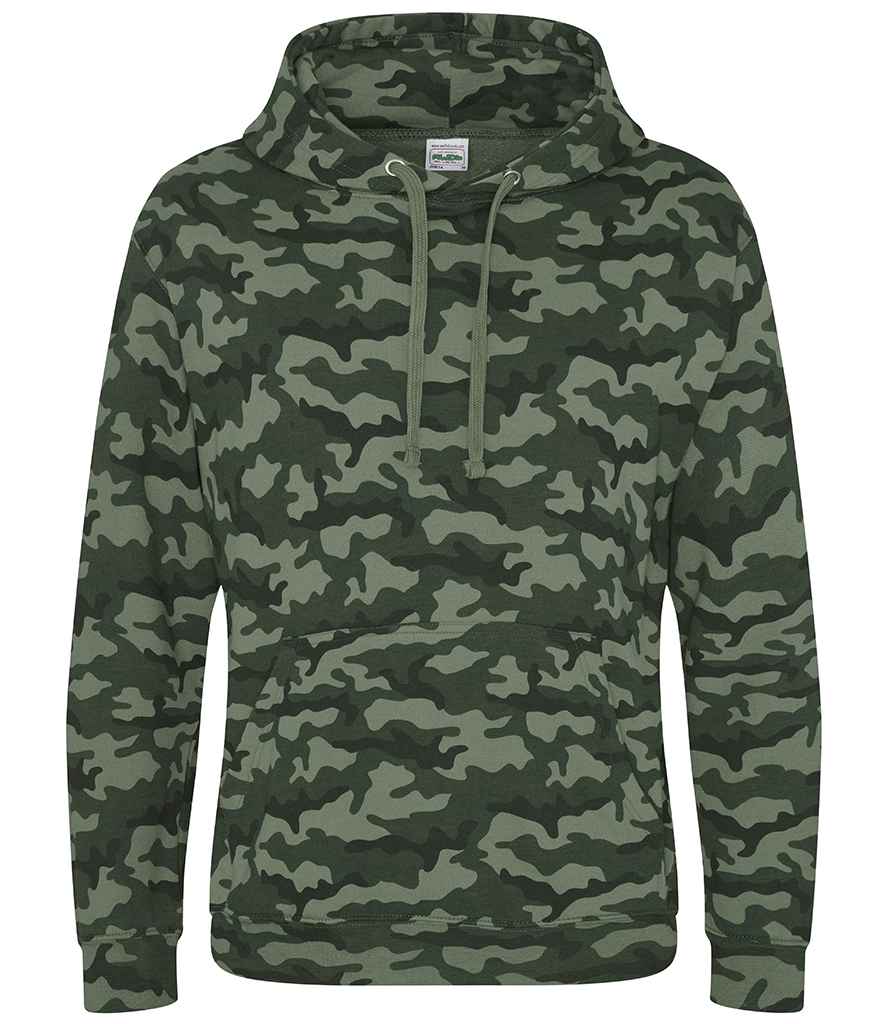 [JH014 GNC XS] AWDis Camo Hoodie (XS, Green Camo)