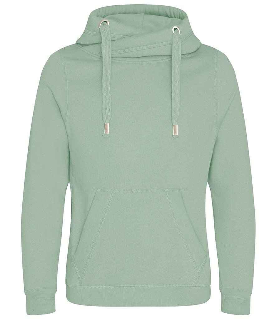 [JH021 DUG XS] AWDis Cross Neck Hoodie (XS, Dusty Green)