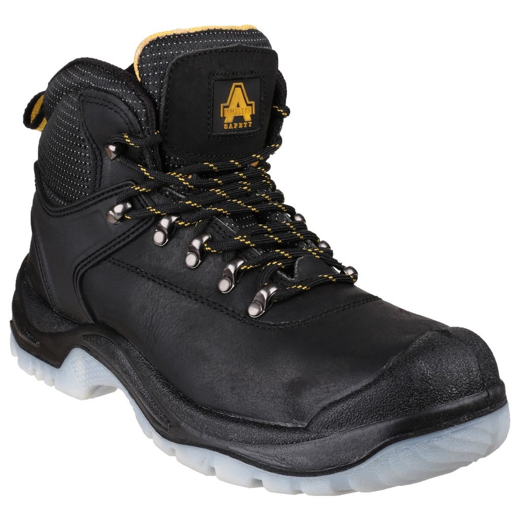 Safety Boots Black Crazy Horse, Deep Padded Hiker Bump Cap