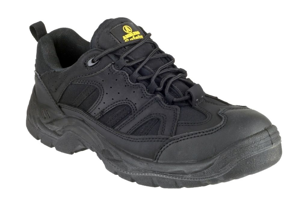 Black Trainer Style Safety Shoes, Scuff Cap