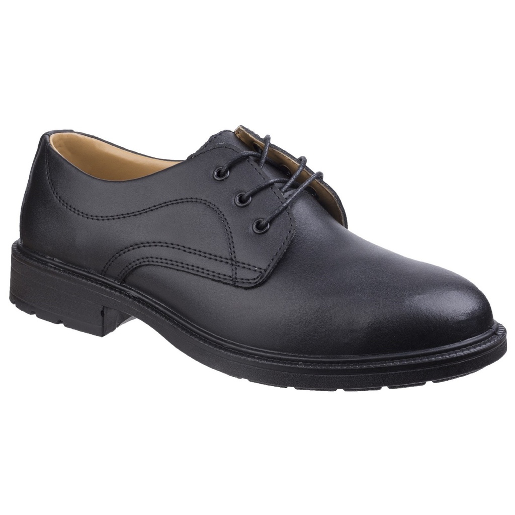 Black Plain Front 3-Eyelet Gibson Safety Shoes